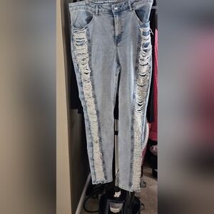 Distressed side jeans from Fashion to Figure size 16